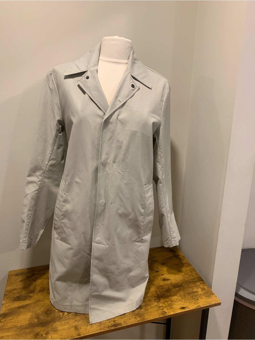 Theory Light Gray Men's Trench Coat